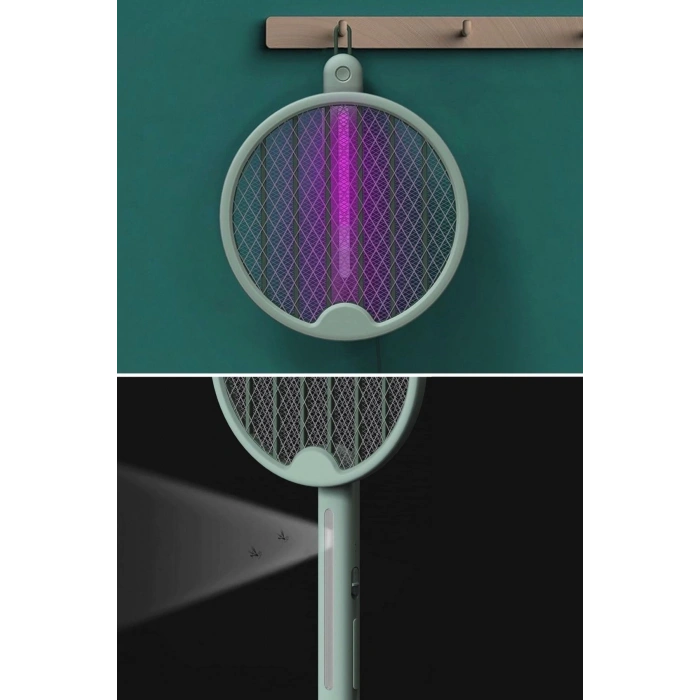 Tenis Raketi Tipi Masaüstü Olabilen Gece Lambalı Sinek Kovucu,öldürücü Raket (  )