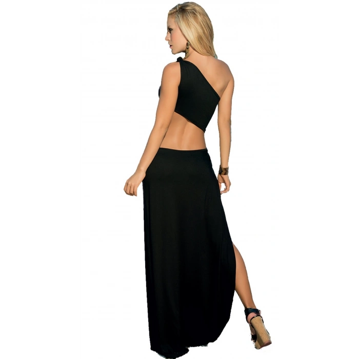 TP100916 Derin Yırtmaçlı Uzun Elbise