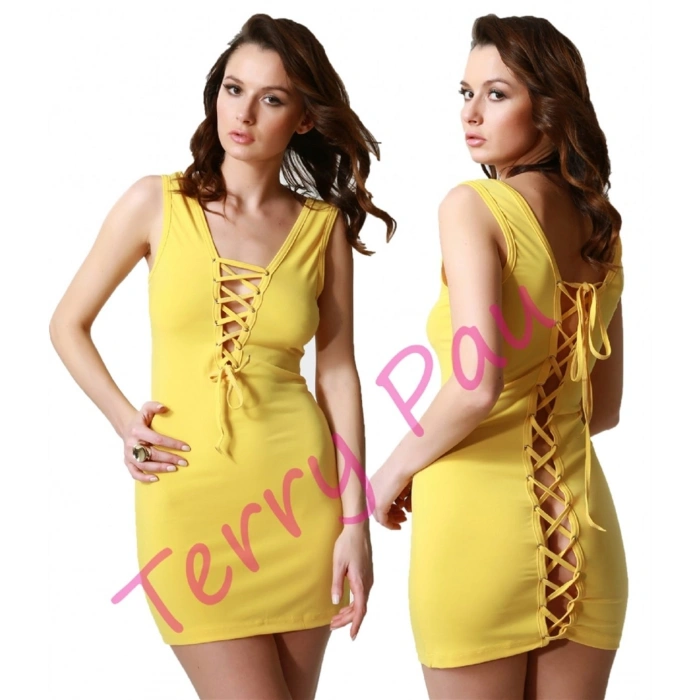 TP101192 Arkası Açık Fantezi Mini Elbise