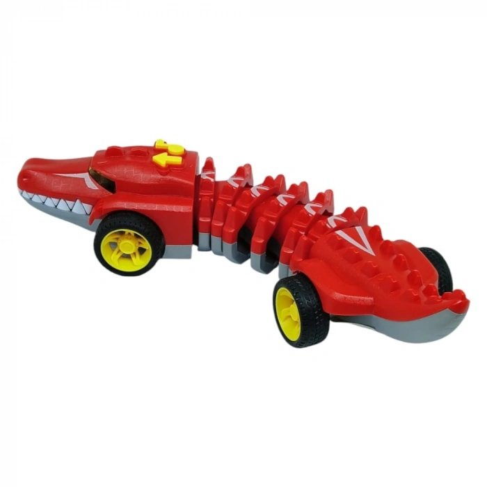 Timsah Araba - Otomatik Hareketli Sesli Işıklı 32 cm - Kırmızı Timsah - 1 ADET