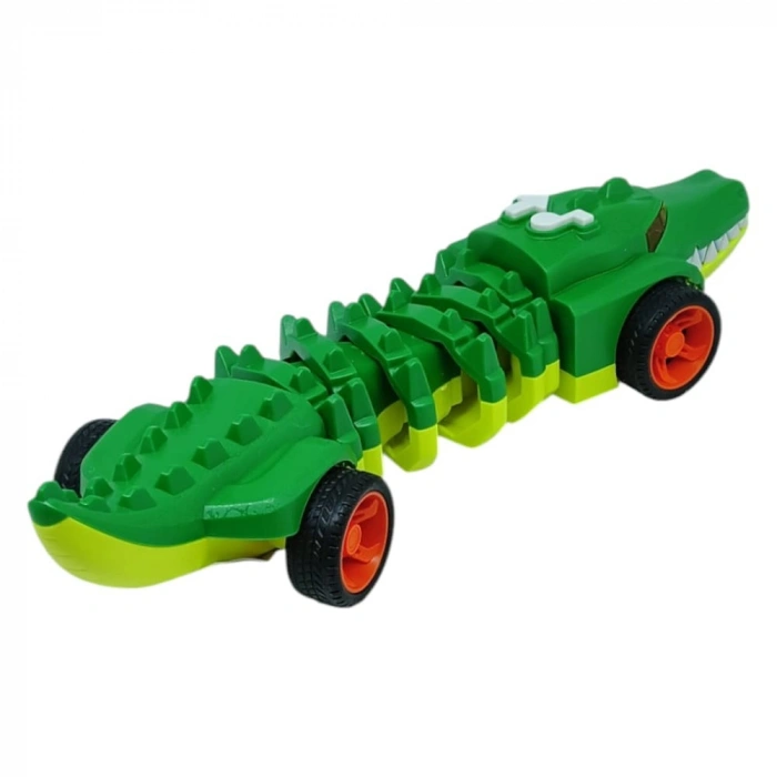 Timsah Araba - Otomatik Hareketli Sesli Işıklı 32 cm - Yeşil Timsah - 1 ADET