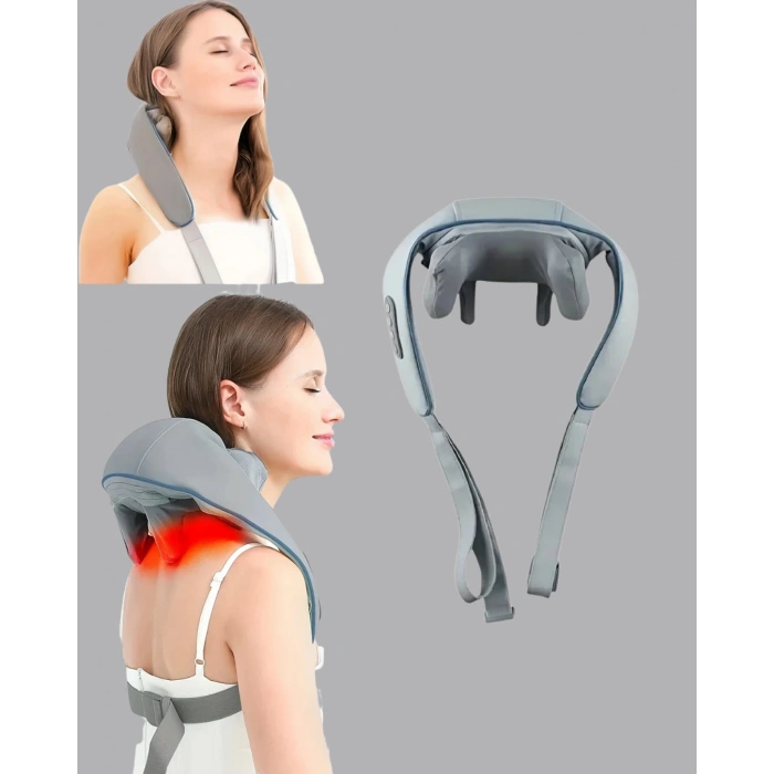 Titreşimli Boyun Masaj Cihazı Isı Terapili Şarjlı VNB01 Ergonomik U Tasarım