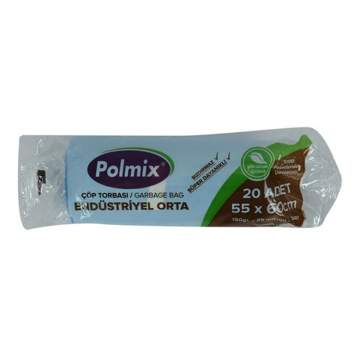 Torbası Orta Boy 55x60Cm 150Gr 25Mikron 30Lt Mi Rulo 20 Adet