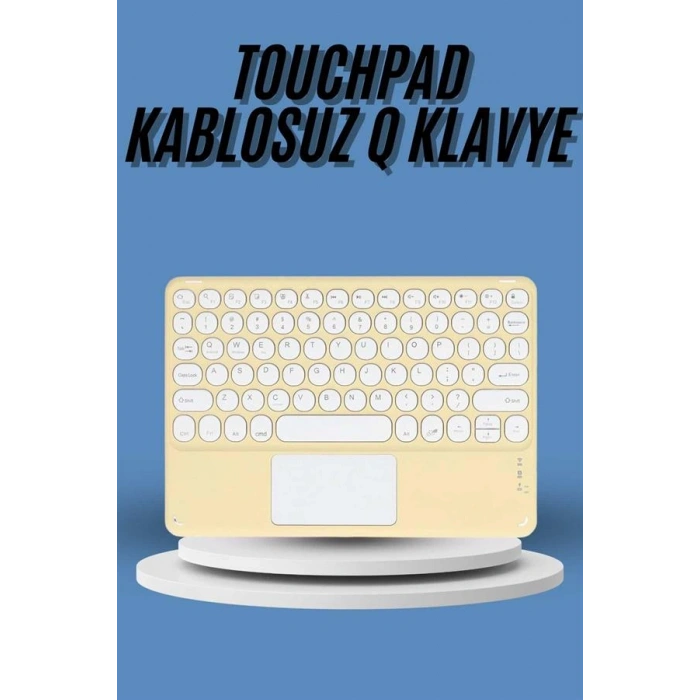 Touchpad Tüm Cihazlara Uyumlu Bluetooth Klavye Touchpad Slim Kablosuz Wifi Q Klavye
