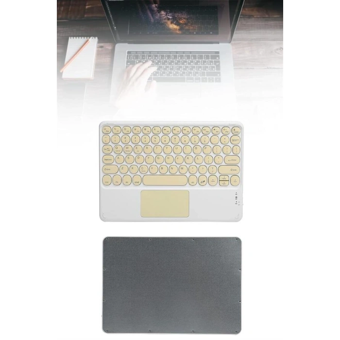 Touchpad Tüm Cihazlara Uyumlu Bluetooth Klavye Touchpad Slim Kablosuz Wifi Q Klavye