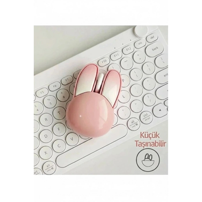 Tşan Figürlü Kablosuz Mouse Pil Dahil Etiket Hediyeli Pembe