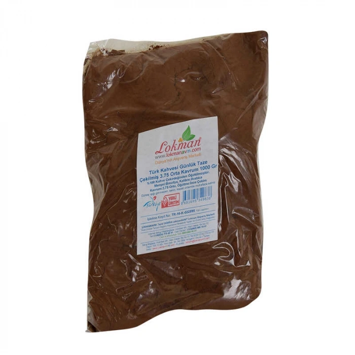 Türk Kahvesi Günlük Taze Çekilmiş 3.75 Orta Krum 1000 Gr Paket