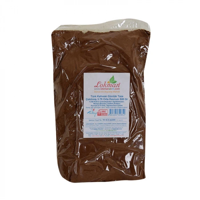 Türk Kahvesi Günlük Taze Çekilmiş 3.75 Orta Krum 500 Gr Paket
