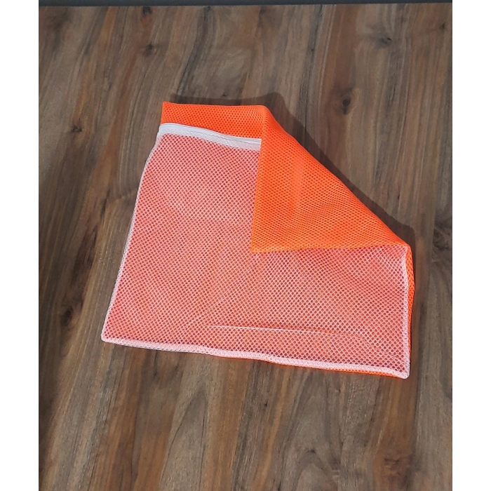 Turuncu  Fermuarlı  Hassas Çamaşır Terlik Ayakkabı Yıkama Filesi Büyük Boy (74)