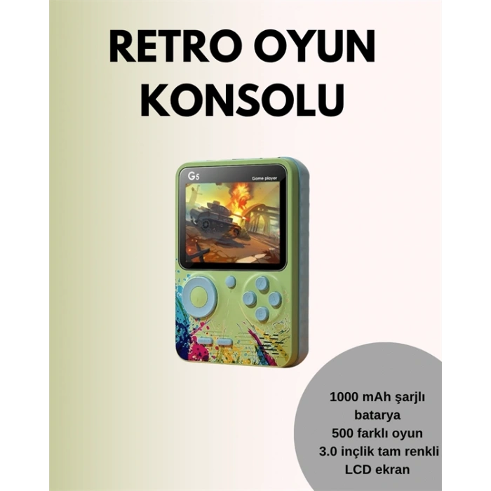 TV Bağlantılı 500 Oyunlu Mini Gameboy Konsol