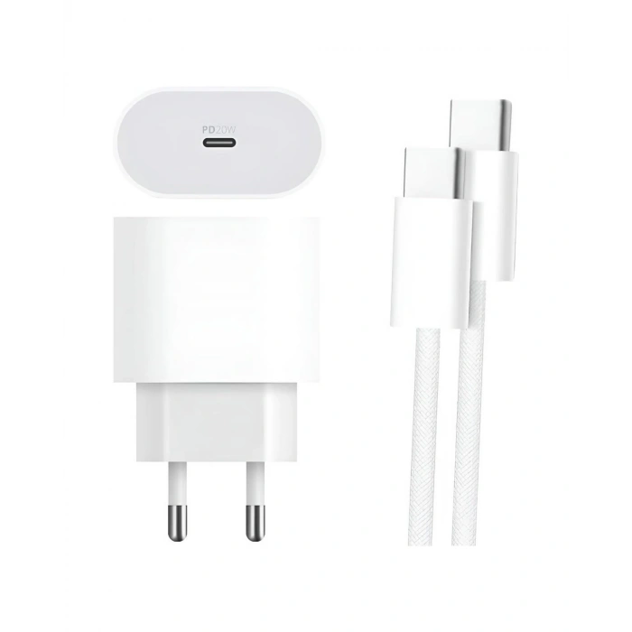 TypeC to C Kablolu 35W Hızlı Şarj Başlığı Set