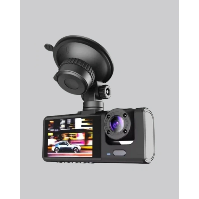 Üç Kameralı Araç DVR Full HD Gece Görüşlü ve 2 inç IPS Ekranlı