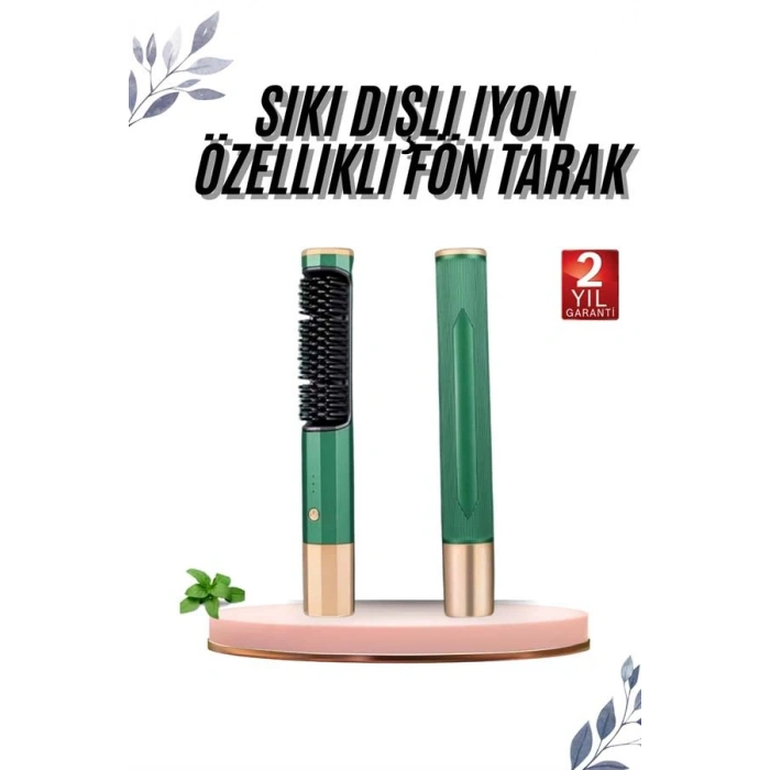 Üflemeli Saç Düzleştirici Fön Tarak Yüksek Isı Ayarlı İyon Özellikli