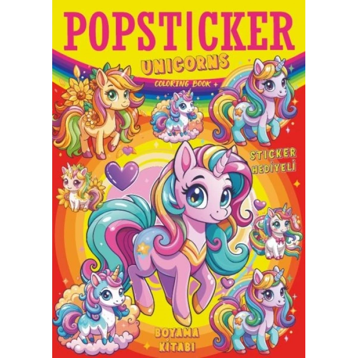 Unicorns Boyama Kitabı Popsticker