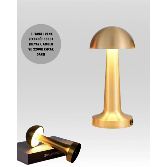 USB Şarjlı Dokunmatik LED Masa Lambası – 3 Renk Modu & Dimmer