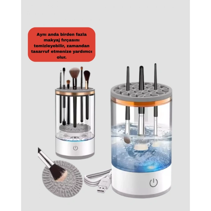 USB Şarjlı Kompakt Makyaj Fırçası Temizleme Makinesi