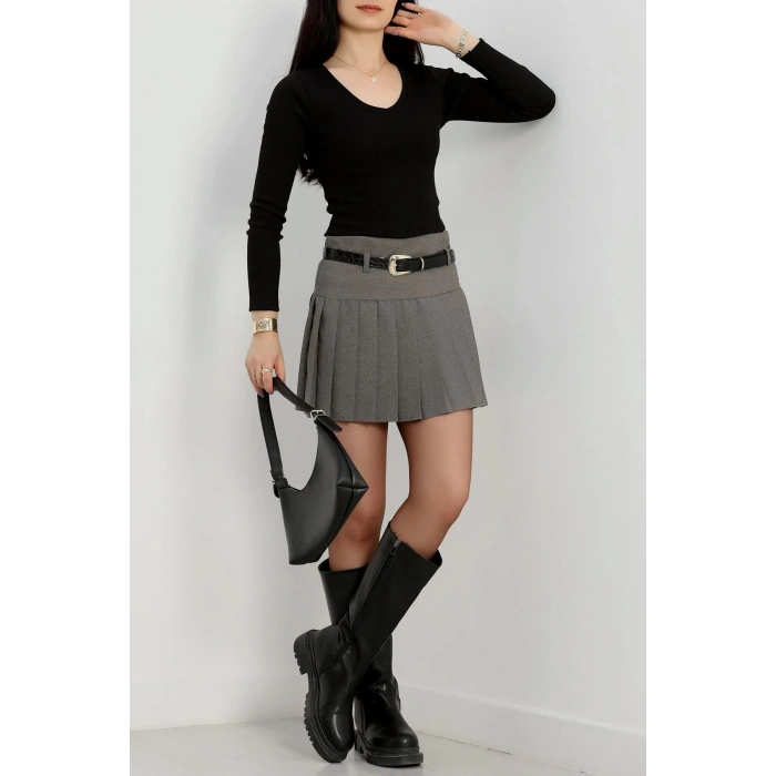 V yaka kaşkorse bluz siyah