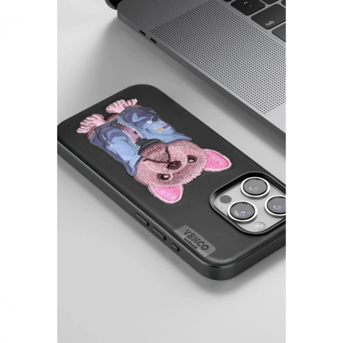 Venco  İphone 15 Pro Cute Desenli Kapak - Siyah