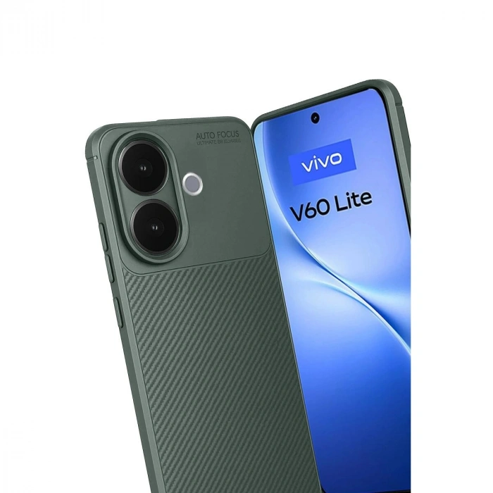 Vivo V60 Lite Auto Fus Karbon Kapak - Koyu Yeşil