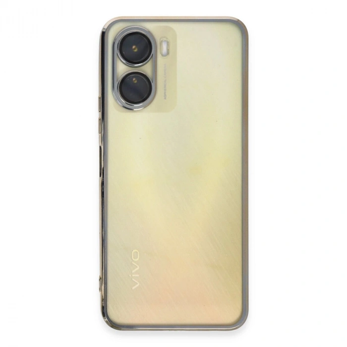 Vivo Y16 Kılıf  Lensli  - Gold