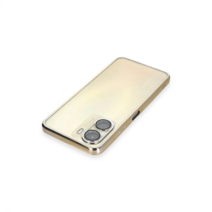 Vivo Y16 Kılıf  Lensli  - Gold