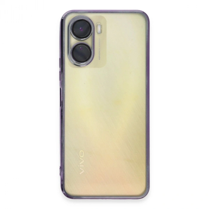 Vivo Y16 Kılıf  Lensli  - Mor