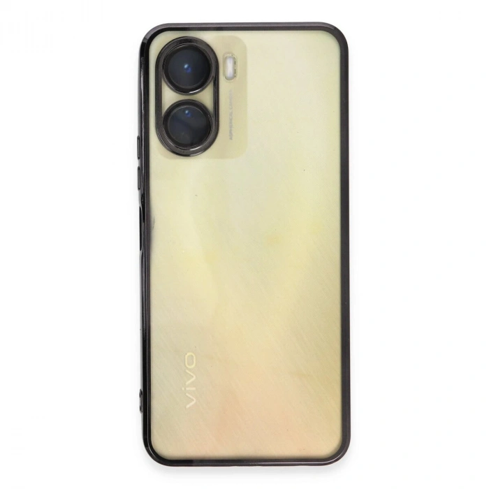 Vivo Y16 Kılıf  Lensli  - Siyah