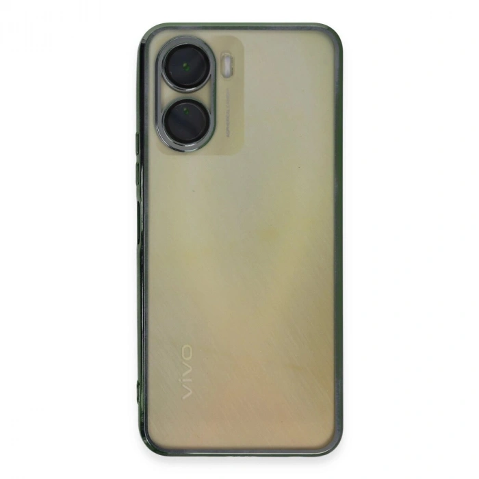 Vivo Y16 Kılıf  Lensli  - Yeşil