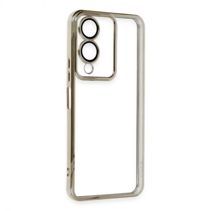 Vivo Y17s Kılıf  Lensli  - Gold