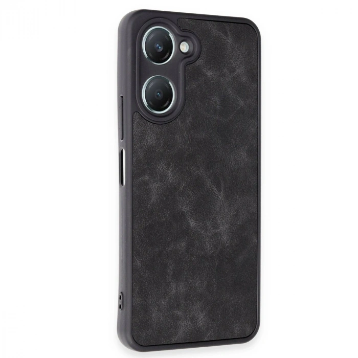 Vivo Y18 Kılıf Aras Deri Kapak - Siyah