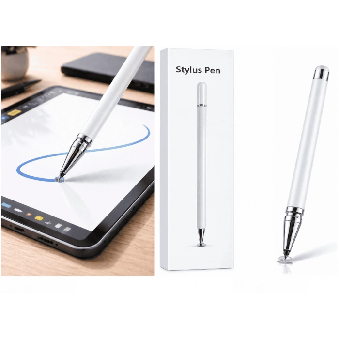 Vivo Y51 Uyumlu Dokunmatik Stylus Kalem Disk Uçlu Hassas Beyaz Tablet Telefon Çizim Kalemi
