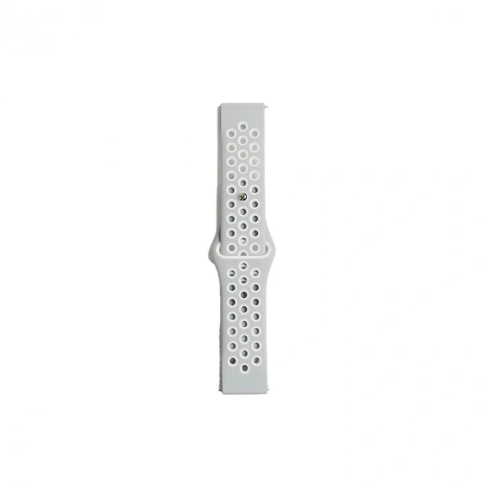 Watch 20mm Spor Delikli Kordon - Gri-beyaz