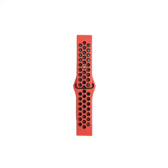 Watch 20mm Spor Delikli Kordon (saat Değildir) - Kırmızı-siyah