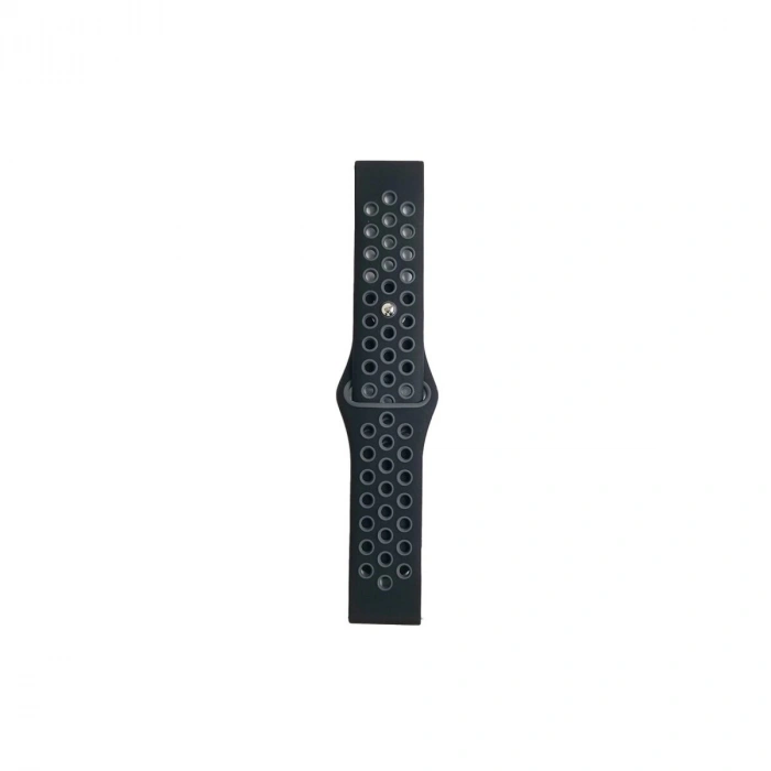 Watch 20mm Spor Delikli Kordon (saat Değildir) - Siyah-gri