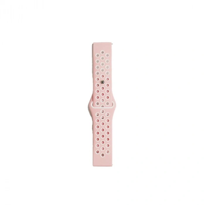 Watch 22mm Spor Delikli Kordon (saat Değildir) - Pembe-beyaz