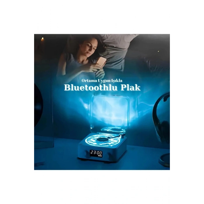 Wes Nostalji Plak Görünümlü Bluetooth Hoparlör 3d Ses Daası Retro Müzik Plak Mi