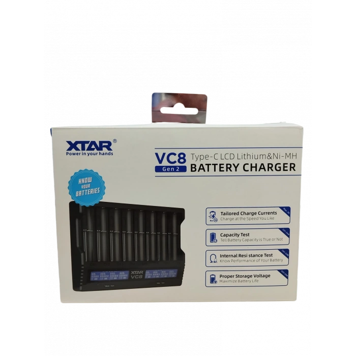 Xtar VC8 Sekizli Li-ion / NI-CD / NI-MH Pil Şarj