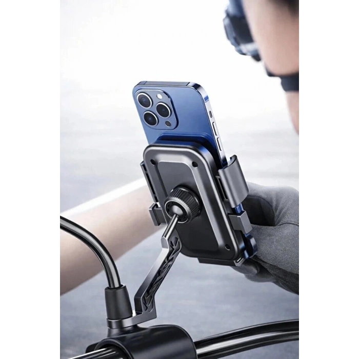Xy-089 Motosiklet & Bisiklet Ayna Baglantılı Telefon Tutucu