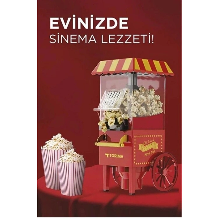 Yağsız Mısır  Popcorn Makinesi Kırmızı