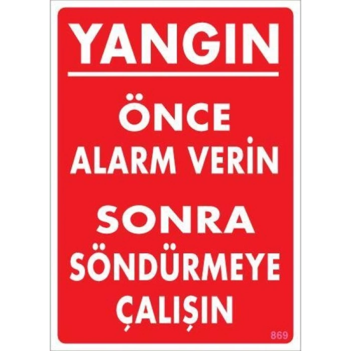 Yangın Nasıl Söndürülür Uyarı Levhası 25x35 KOD:869
