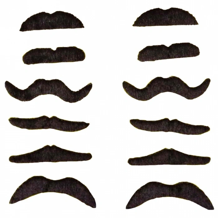 Yapışkanlı Takma Bıyık 6 Model 12 Adet Set