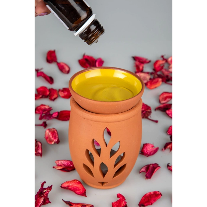 Yaşam Çiçeği El Yapımı Çömlek Buhurdanlık Tütsülük (74)