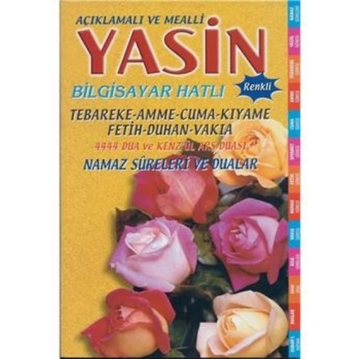 Yasin Açıklamalı ve Mealli Bilgisayar Hatlı Fihristli (Orta Boy Sarı)