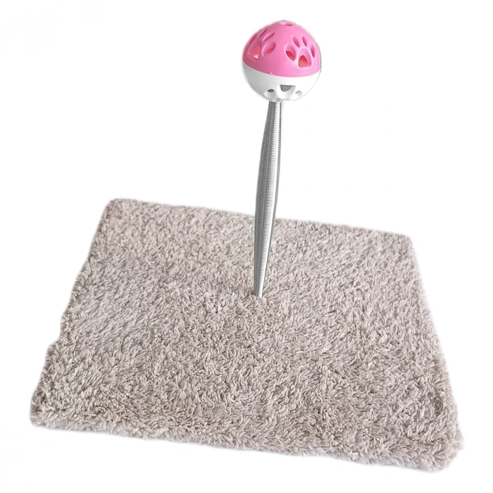 Yaylı Toplu Hacıyatmaz Kedi Aktivite Oyuncağı 16-20 cm Bej