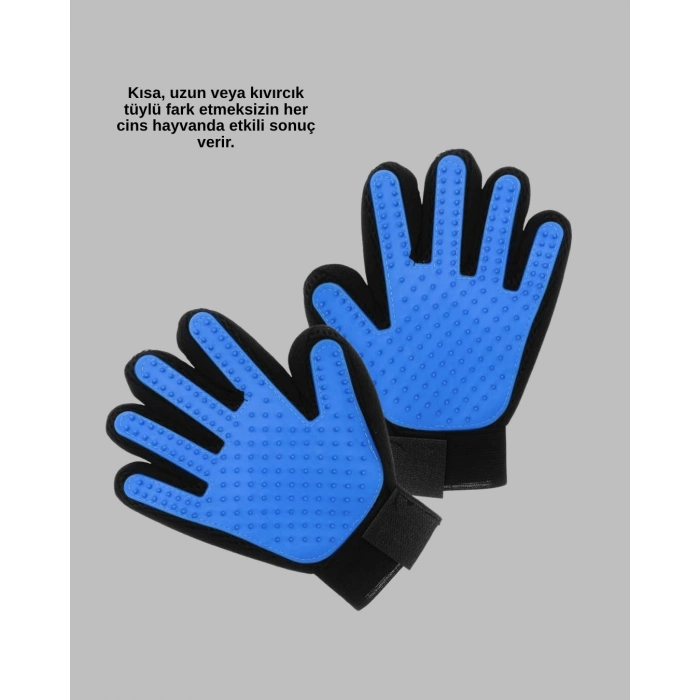 Yumuşak Silikonlu Kedi ve Köpek Tüy Toplama Eldiveni – Masaj Etkili Tüy Dökülme Önleyici