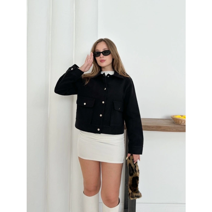 Zr model kaşe ceket siyah