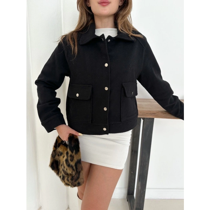 Zr model kaşe ceket siyah