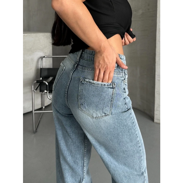 zzo straight kar yı jeans pantolon mavi