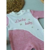 0-3 3-6 Ay Lucky Turk Nakışlı Es Çizgi Boy Şapkalı Kız Bebek Tulumu Pembe