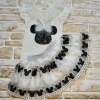 1-2-3 Yaş Payetli Mickey Nakışlı Kısa Kollu Brode Etekli 2li Kız Bebek Takımı Siyah